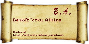 Benkóczky Albina névjegykártya